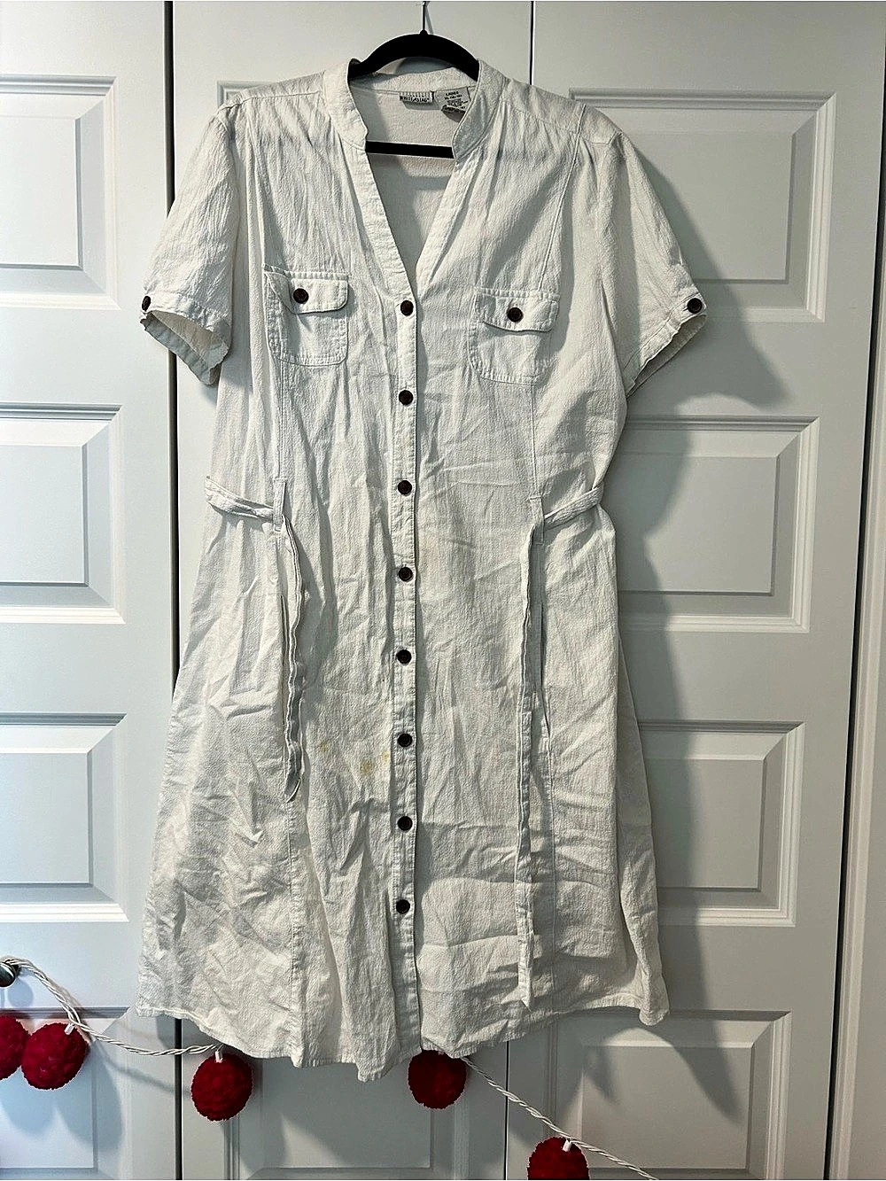 White Stag White Button Front Midi Dress Size XL
